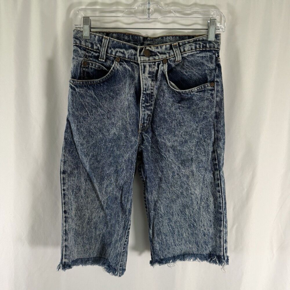 Vintage Orange Tab Levis Cut Off Shorts Men's 29 Stone Wash Blue Cotton Student